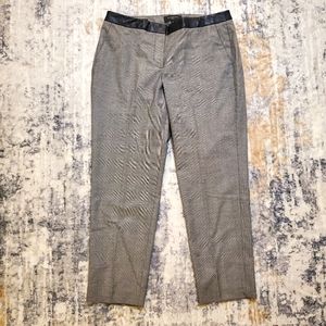 Talbots Plaid Black & white plaid pants with faux leather waistband Sz 8P